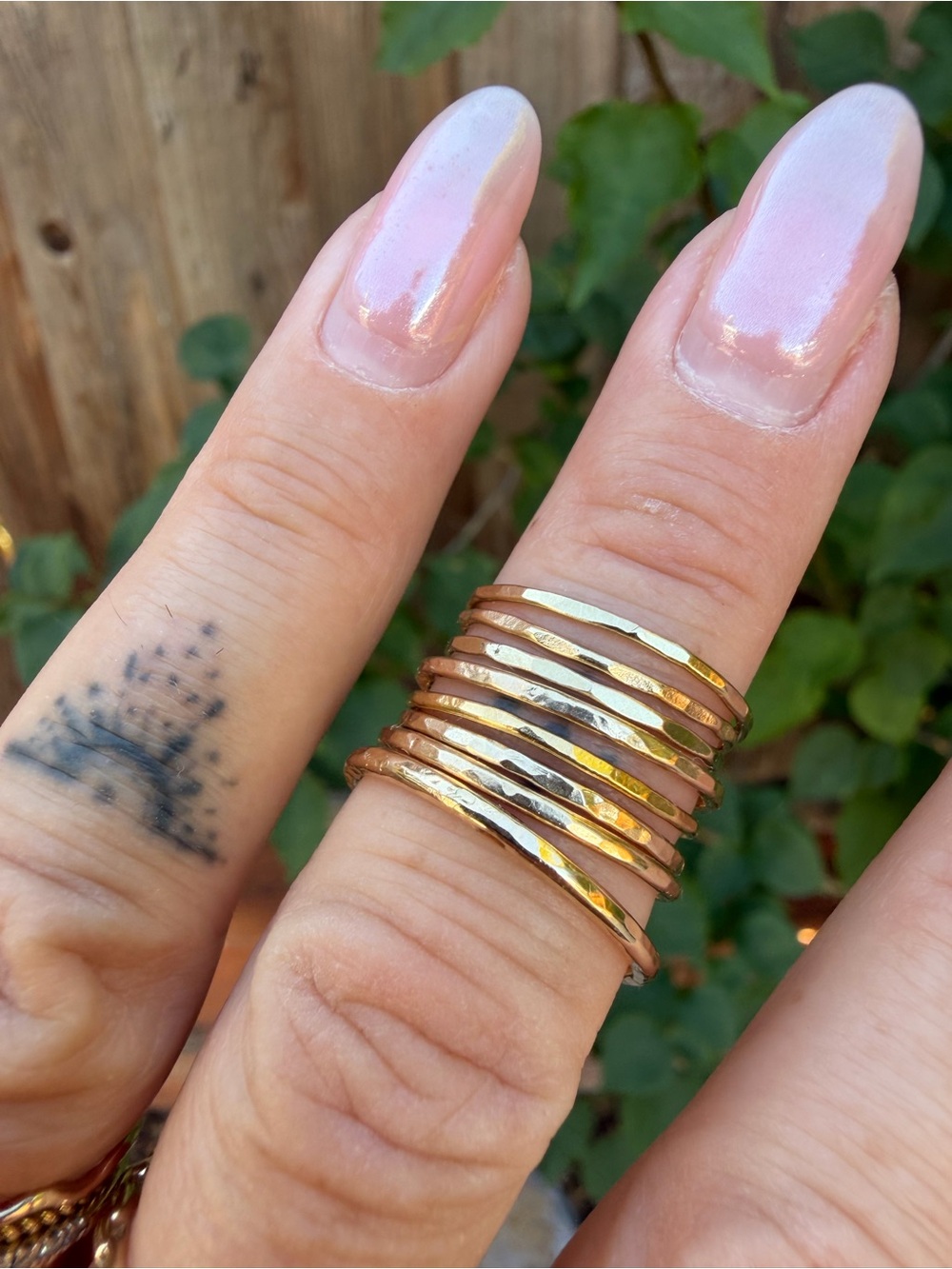 Gold fill ring set of 8